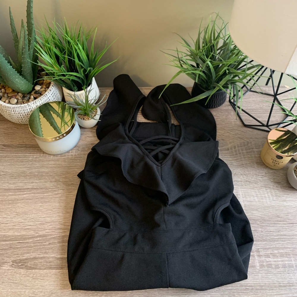 Black Ruffle Sleeve Jumper - Picture 1 of 6